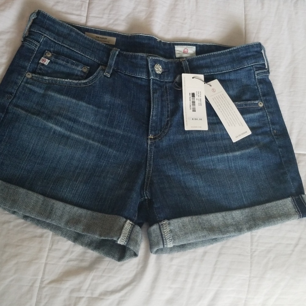 AG Hailey Ex-Boyfriend Roll-Up Denim Shorts, 28